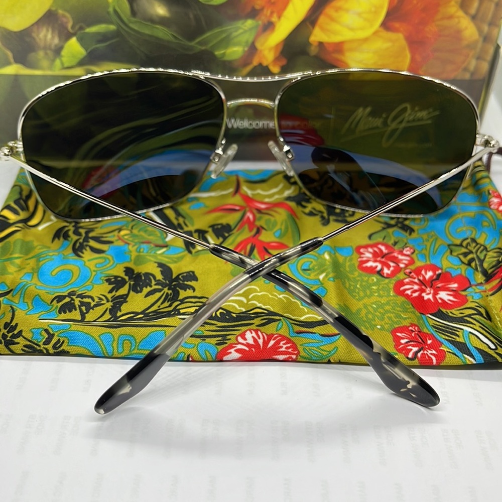 Brand New Maui Jim Polarized Pilot double bridge MJ773 Silver with Blue Mirror - Picture 8 of 9